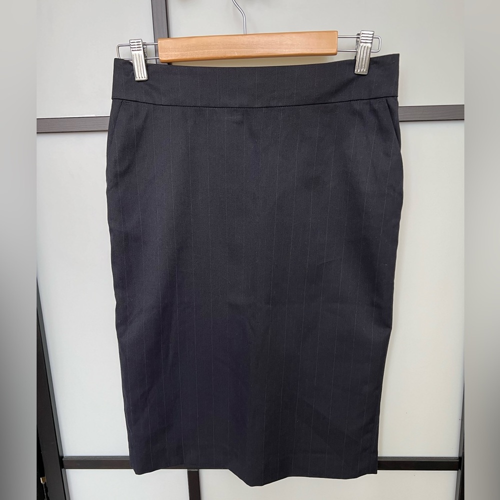Old Navy 2007 Pinstripe Pencil Skirt Navy Blue Sz 1 XS